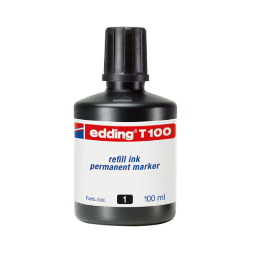 Edding Markör Mürekkebi Permanent Damlalıklı 100 Ml Siyah T100 - - Edd