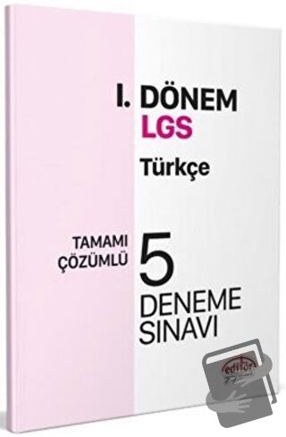 Editör Yayınları 8. Sınıf LGS Türkçe 1. Dönem 5 Deneme - Kolektif - Ed