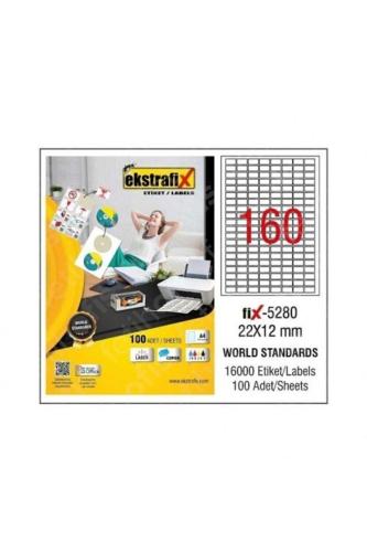 Ekstrafix Laser Etiket 100 Yp 22X12 Laser-Copy-Inkjet Fix-5280 - - Eks