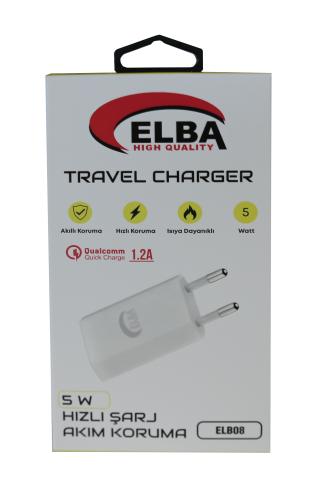 Elba Elb08 5W 1.2A Hızlı Şarj Akıllı Koruma Usb Ev Şarj Kafa - - Elba 