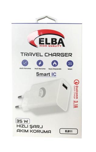 Elba Elb11 Elb-35W Usb 35W Hızlı Şarj Akım Koruma Ev Şarj Kafa - - Elb