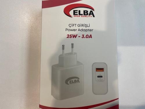 Elba Elb15 25W 3.0A Usb-A To Usb-C Çift Girişli Hızlı Şarj Akım Koruma