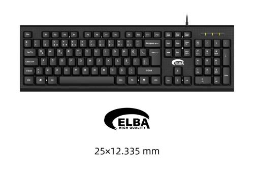 Elba K112 Q Usb Siyah Türkçe Kablolu Standart Klavye - - Elba - Fiyatı