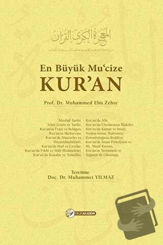 En Büyük Mu’cize Kur'an - Muhammed Ebu Zehre - Okur Akademi - Fiyatı -