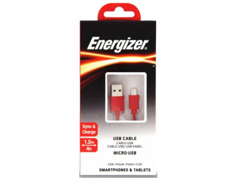 Energizer C12Ubmcgrd4 1.2M Flat Micro Kırmızı Usb Kablosu - - Energıze