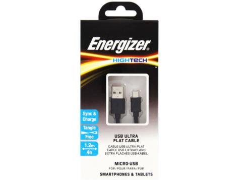 Energizer C21Ubmcgbk4 1.2M Flat Micro Siyah Usb Kablosu - - Energızer 