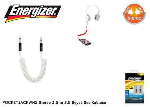 Energizer Pocketjacwh2 Stereo 3.5 To 3.5 Beyaz Ses Kablosu - - Energız