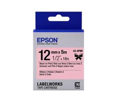 Epson Lk-4Pbk Pembe Üzeri Siyah 12Mm 5Metre Etiket - - Epson - Fiyatı 