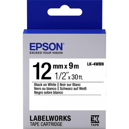 Epson Lk-4Wbn Standart Beyaz Üzeri Siyah 12Mm 9Metre Etiket - - Epson 