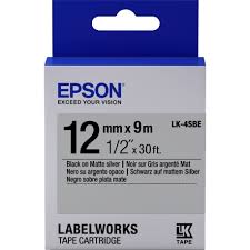 Epson Lk-5Tbn Clear Siyah Üzeri Beyaz 18Mm 9Metre Etiket - - Epson - F