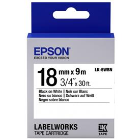 Epson Lk-5Wbn Standart Siyah Üzeri Beyaz 18Mm 9Metre Etiket - - Epson 