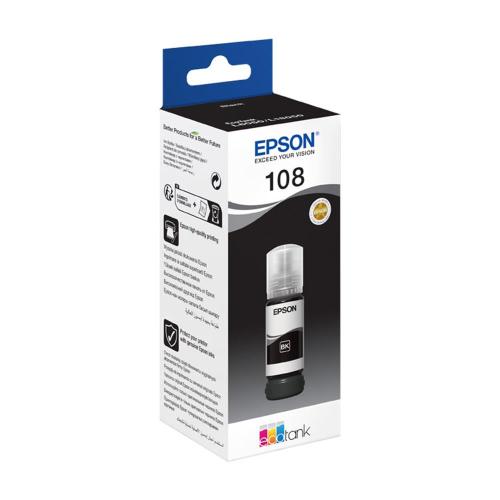 Epson T09C1 108 Black Siyah Şişe Mürekkep T09C14A L18050-L8050 - - Eps