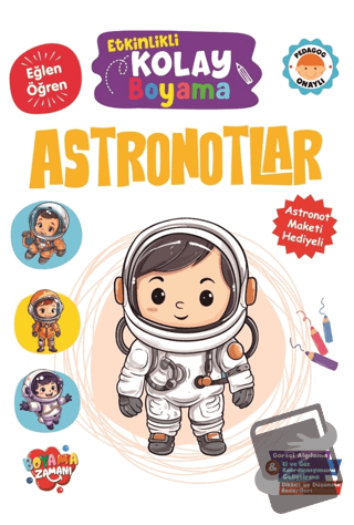 Etkinlikli Kolay Boyama – Astronotlar - Abdullah Karaca - Boyama Zaman