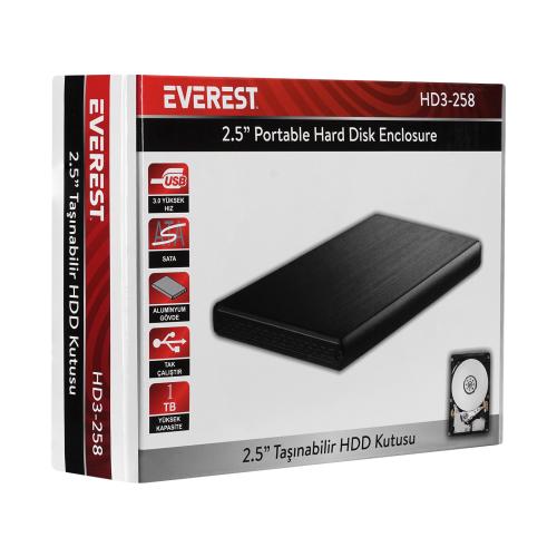 Everest Hd3-258 2.5" Usb 3.0 Sata Harddisk Kutusu - - Hytech - Fiyatı 