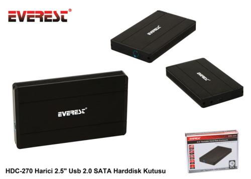 Everest Hdc-270 Harici 2.5" Usb 2.0 Sata Harddisk Kutusu - - Everest -