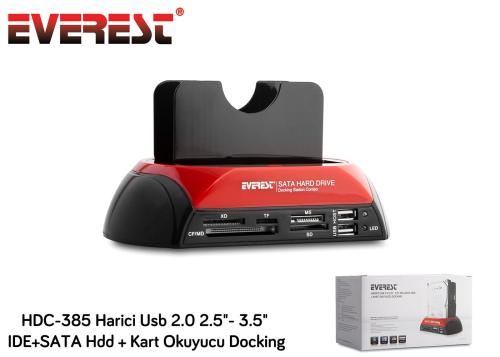 Everest Hdc-385 2.5"-3.5" Ide Sata Usb 2.0 Harddisk Hdd Kutusu + Kart 