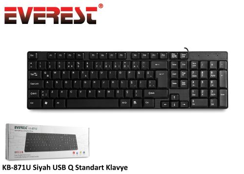 Everest Kb-871U Siyah Q Usb Kablolu Standart 108 Tuşlu Klavye - - Ever