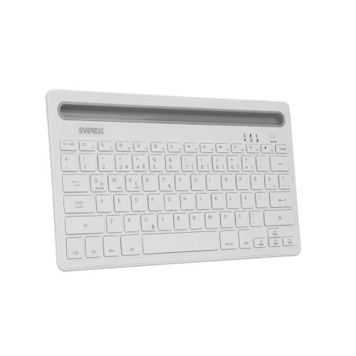 Everest Kb-Bt82 Beyaz-Gümüş Bluetooth Ultra İnce+Şarjlı Q Mac-Win-Andr