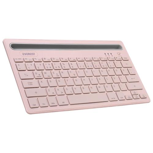 Everest Kb-Bt82 Pembe-Gri Bluetooth Ultra İnce+Şarjlı Q Mac-Win-Androi