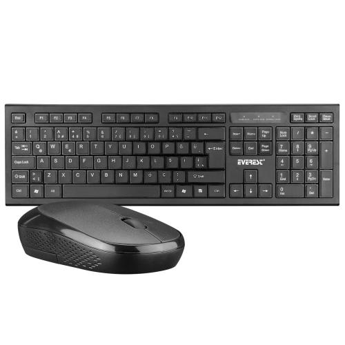 Everest Km-6121 Siyah Kablosuz Q Slim Klavye + Mouse Set - - Everest -