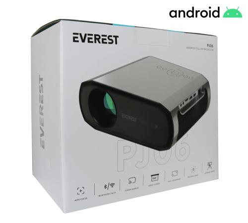 Everest Pj06 Gri- Siyah 1080P 9800 Lümens Tripodlu Android 9.0 4K Dest