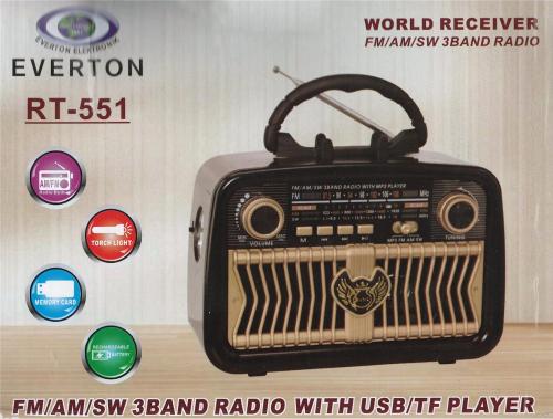 Everton Rt-551 Bluetooth Fm-Usb-Tf-Aux Şarjlı Nostaljik Radyo - - Ever