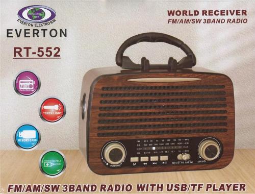 Everton Rt-552 Bluetooth Fm-Usb-Tf-Aux Şarjlı Nostaljik Radyo - - Ever