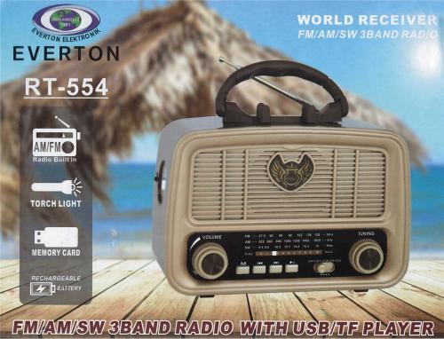 Everton Rt-554 Bluetooth Fm-Usb-Tf-Aux Şarjlı Nostaljik Radyo - - Ever