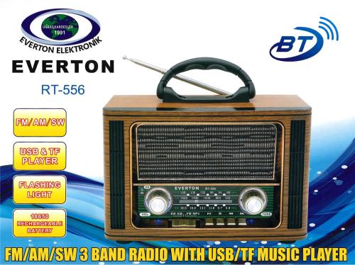 Everton Rt-556 Bluetooth Fm-Usb-Tf-Aux Şarjlı Nostaljik Radyo - - Ever