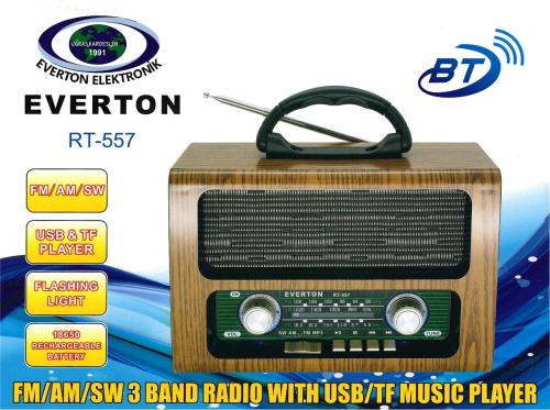 Everton Rt-557 Bluetooth Fm-Usb-Tf-Aux Şarjlı Nostaljik Radyo - - Ever