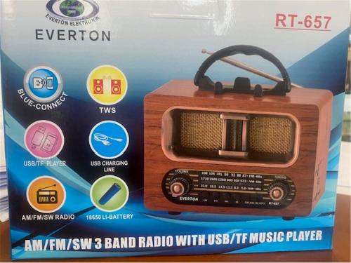 Everton Rt-657 Bluetooth Fm-Usb-Tf-Aux Şarjlı Nostaljik Radyo - - Ever