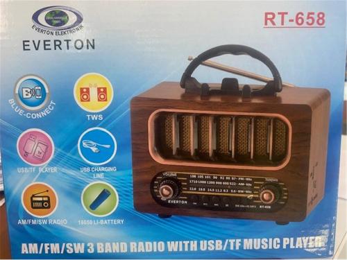 Everton Rt-658 Bluetooth Fm-Usb-Tf-Aux Şarjlı Nostaljik Radyo - - Ever