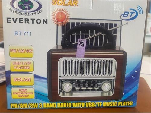 Everton Rt-711-Usb-Tf-Am-Fm-Sw-Tws-Usb Güneş Eenerjili Nostaljik Radyo