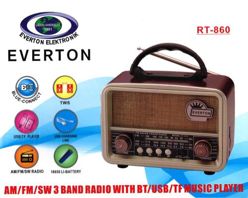 Everton Rt-860 Bluetooth Fm-Usb-Sd- Şarjlı Nostalji Radyo - - Everton 