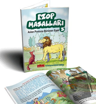 Ezop Masalları 3 / Aslan Postuna Bürünen Eşek - Ezop - Bordo Ressam - 