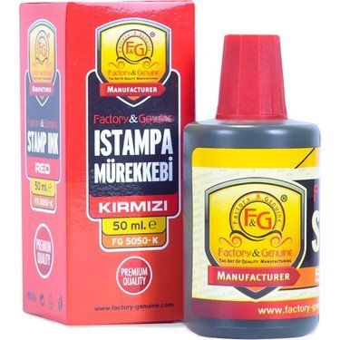 Factory Istampa Mürekkebi 50 Ml Kırmızı Fg 5050-K - 12'li Paket - - Fa