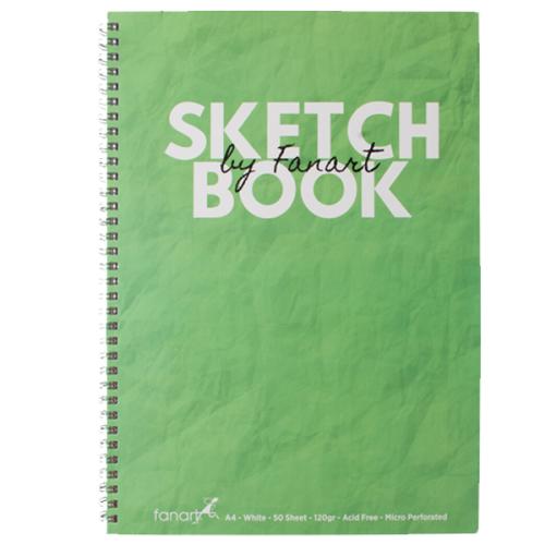 Fanart Academy Sketch Book 120 Gr Spiralli 50 Yp A4 Yeşil 8673 - - Fan