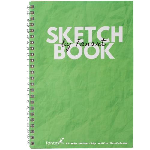 Fanart Academy Sketch Book 120 Gr Spiralli 50 Yp A5 Yeşil 8673 - - Fan