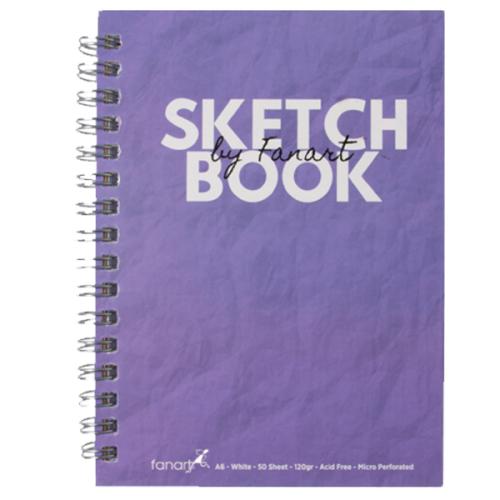 Fanart Academy Sketch Book 120 Gr Spiralli 50 Yp A6 Mor 8672 - - Fanar