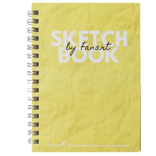 Fanart Academy Sketch Book 120 Gr Spiralli 50 Yp A6 Sarı 8674 - - Fana