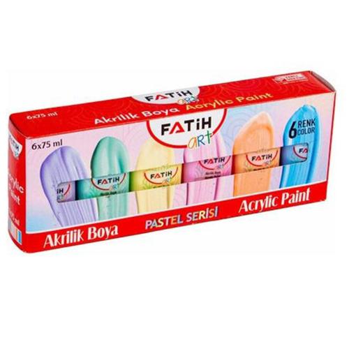 Fatih Akrilik Boya 75 Ml 6 Renk Pastel 6 Lı 55510 - - Fatih - Fiyatı -