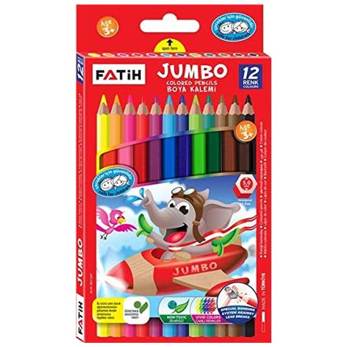 Fatih Kuru Boya Karton Kutu Jumbo Tam Boy 12 Li 33412 - - Fatih - Fiya