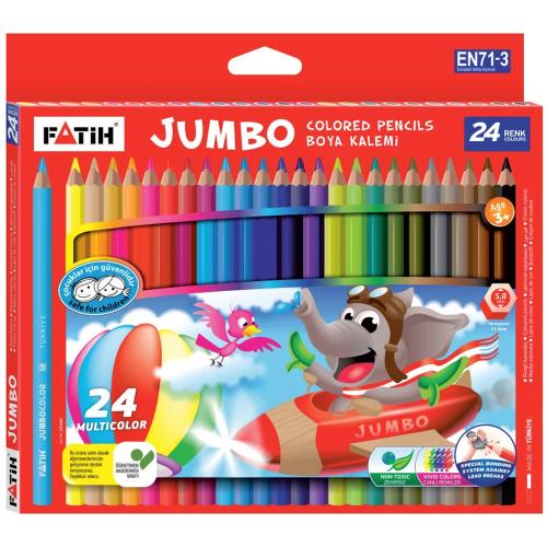 Fatih Kuru Boya Karton Kutu Jumbo Tam Boy 24 Renk 33424 - - Fatih - Fi