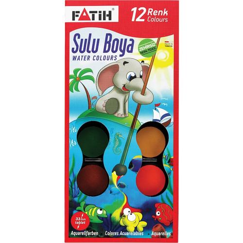 Fatih Sulu Boya Büyük Boy 12 Renk 33 Ml K-12 - - Fatih - Fiyatı - Yoru