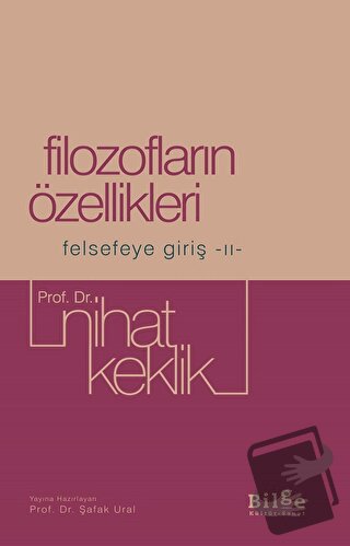 Filozofların Özellikleri - Nihat Keklik - Bilge Kültür Sanat - Fiyatı 