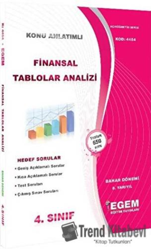 Finansal Tablolar Analizi (Bahar Dönemi) Konu Anlatımlı Soru Bankası, 