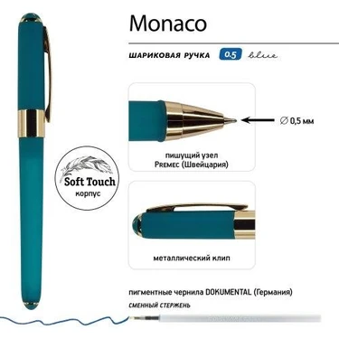 Bruno Visconti Tükenmez Kalem Monaco 0,5 Mm Mavi Petrol Yeşil - - Brun