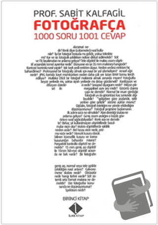 Fotoğrafça 1000 Soru 1001 Cevap - Sabit Kalfagil - İlke Kitap - Fiyatı