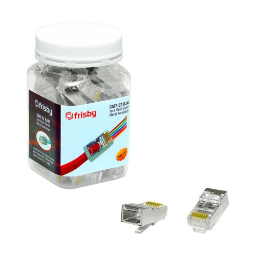 Frisby Fnw-Rj4532N Cat6 Ez Rj45 100Lü Yeni Nesil Delikli Metal Konnekt