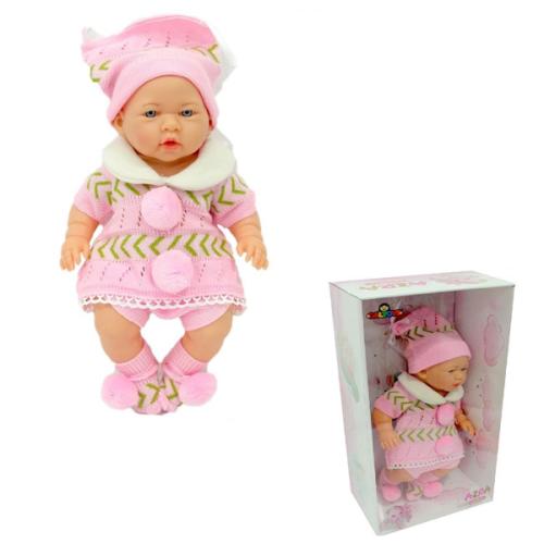 Galtoys Azra Bebek Yeni Doğmuş Pembe-Yeşil Triko Elbiseli Glt1127-B - 